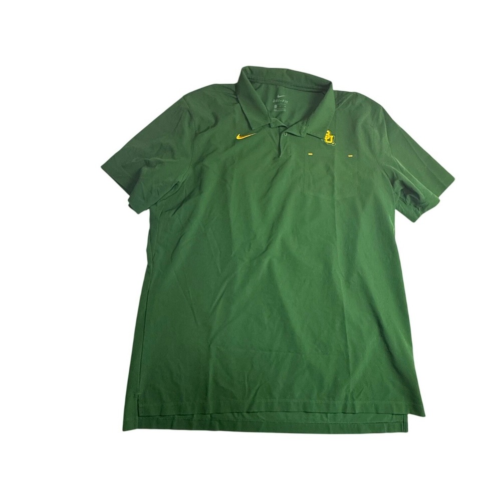 Nike Dri-FIT Baylor Bears Polo Shirt Mens XL Green Short Sleeve Performance-2312